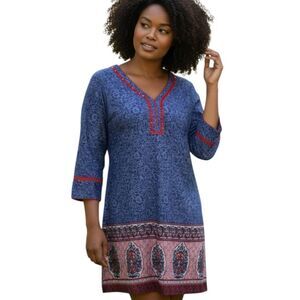 RED & BLUE TUNIC/DRESS SZ.XXL EUC